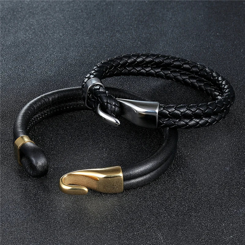 Mettz Leather Anchor Bracelet - Mettz Signature