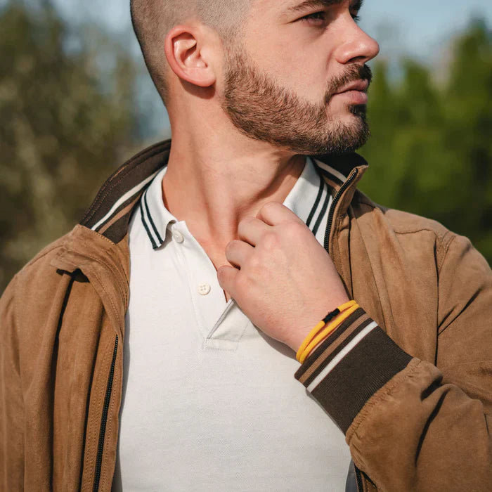 Milan Yellow Minimalist Wave Rope Bracelet - Mettz Signature