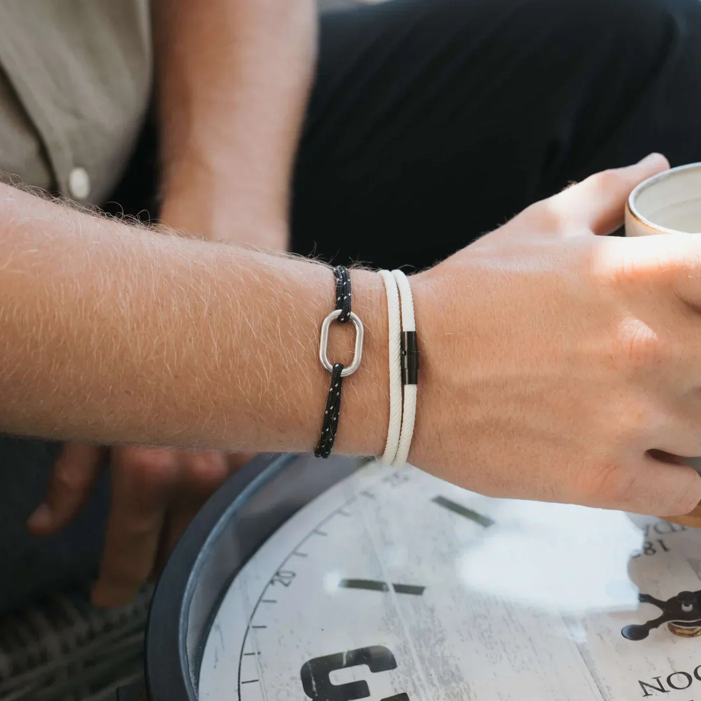 Milan White Minimalist Wave Rope Bracelet - Mettz Signature