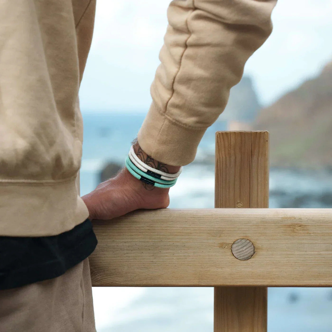 Milan Light Blue Minimalist Wave Rope Bracelet - Mettz Signature