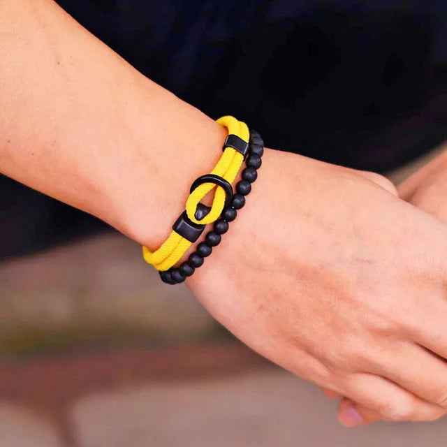 Argenta Yellow Braided Rope Bracelet - Mettz Signature