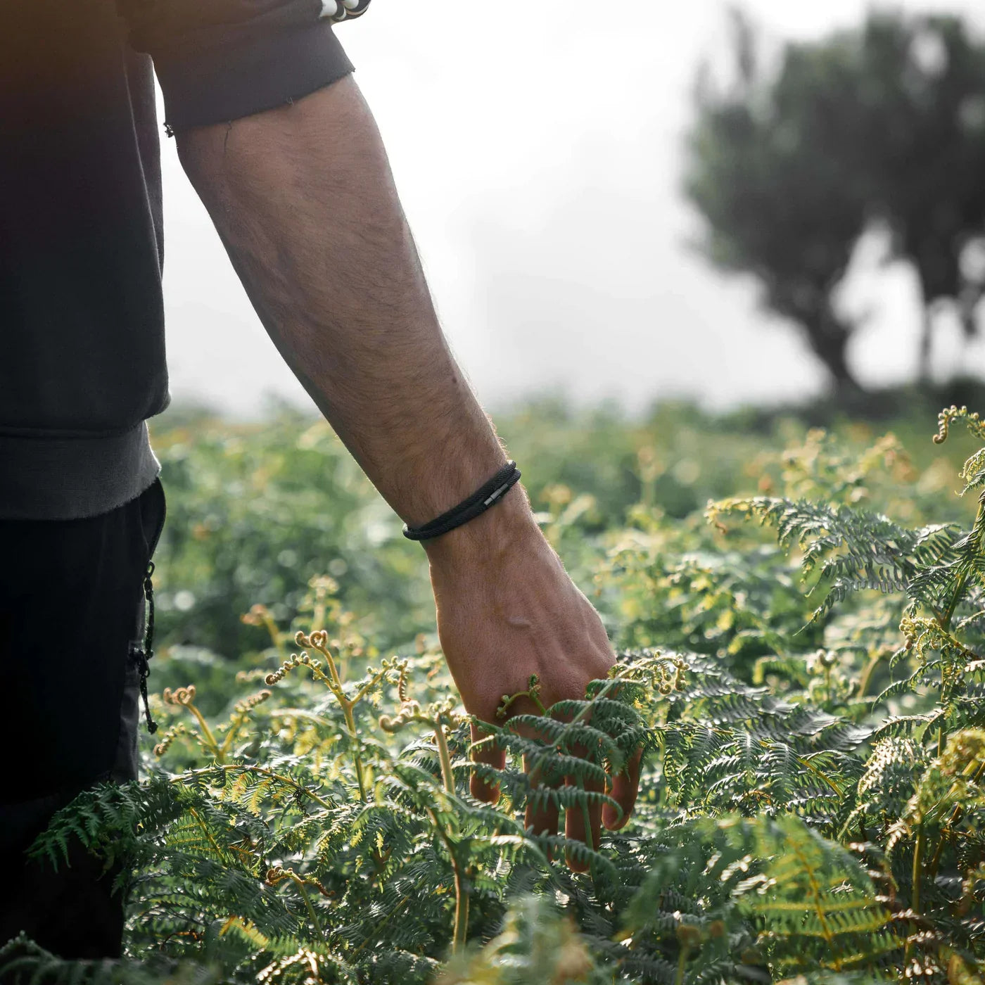 Milan Black Minimalist Wave Rope Bracelet - Mettz Signature