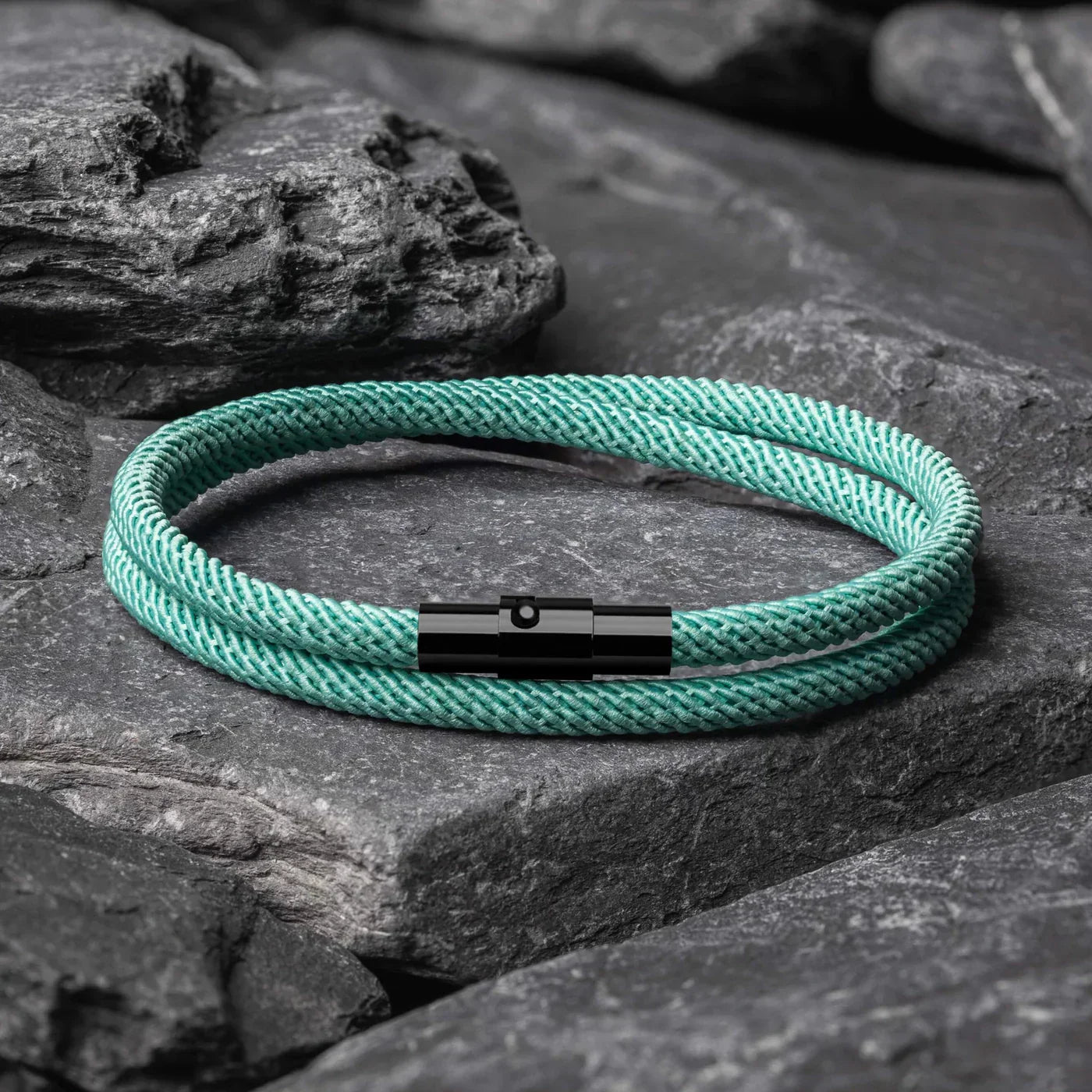 Milan Light Blue Minimalist Wave Rope Bracelet - Mettz Signature