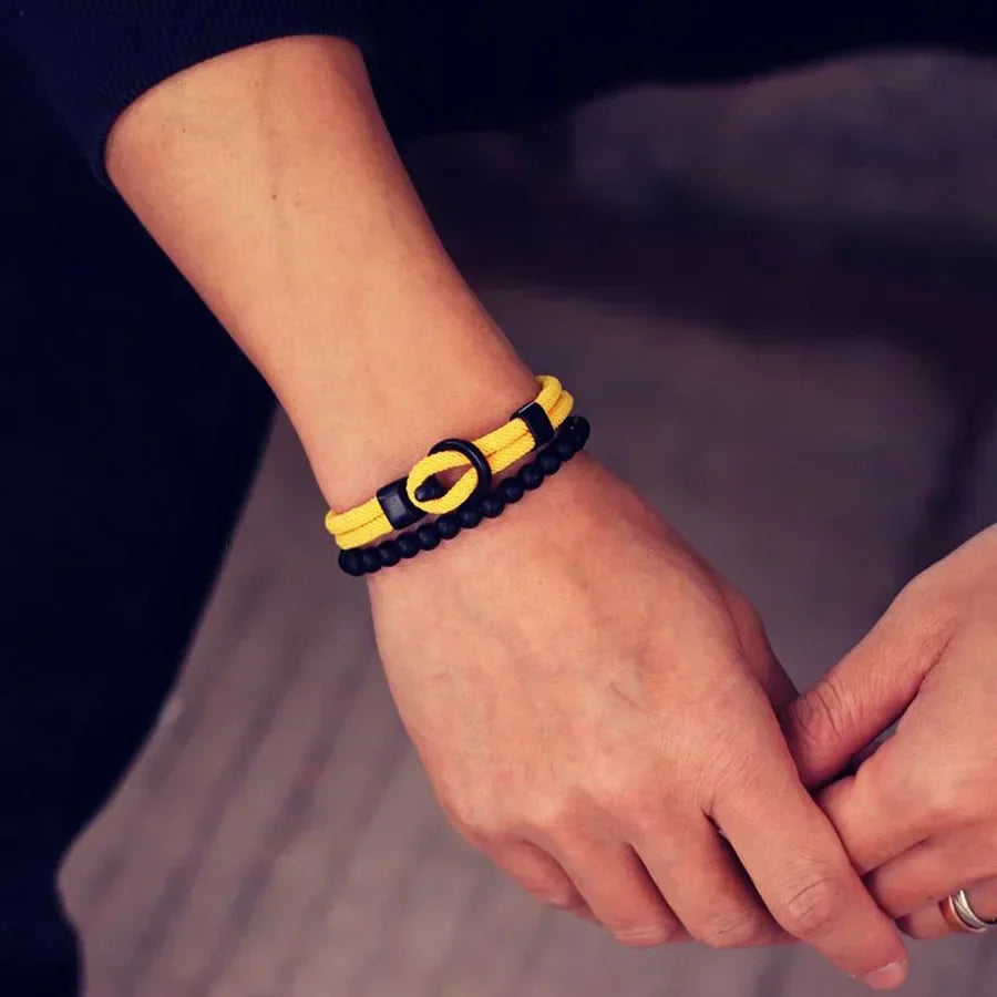 Argenta Yellow Braided Rope Bracelet - Mettz Signature